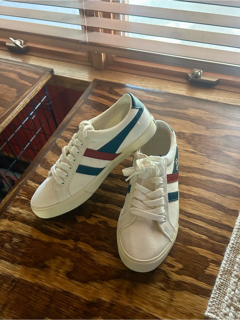 Men’s Gola Sneakers with Blue and Red Side Stripes